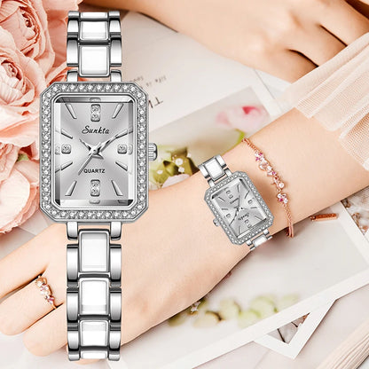 SUNKTA 2026 Luxury Women's Watch Fashion Rectangle Ladies Quartz Watches Women Wristwatch Lady Watch Montre Femme Watch Women