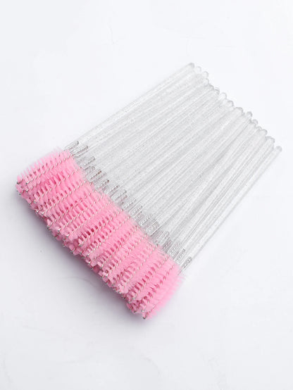 50pcs Disposable Eyelash Brushes Extension Crystal Eyebrow Brush Mascara Wand Eye Lashes Cosmetic Tool Set Makeup Beauty