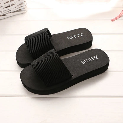 Summer Women Solid Slippers Flat Sandals Outdoor Leisure Flip Flops Travel Beach Slippers Ladies Slides Chaussure Femme