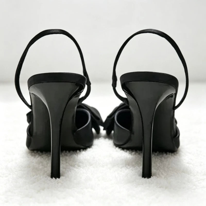 Women's Bow-Detail Pointed-Toe Slingback Heels