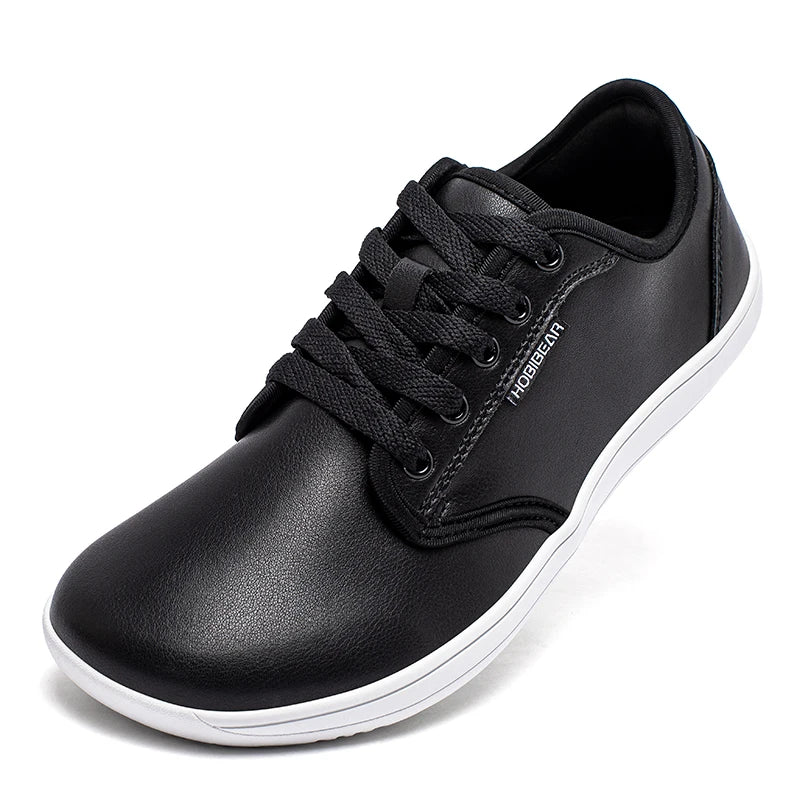 HOBIBEAR Unisex Wide Barefoot Shoes Women Men Zero Drop Minimalist Sneakers Artificial Leather Trail Walking Shoes