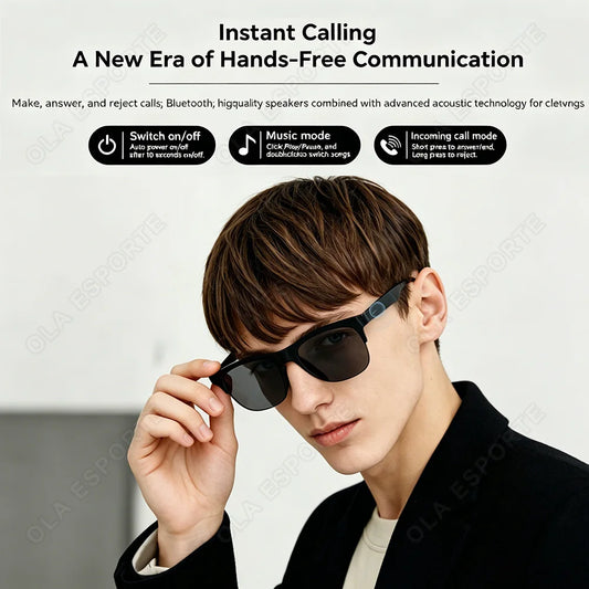 New Smart Bluetooth Glasses Call Outdoor Sports Headphones Voice Assistant Music Wireless Bluetooth Sunglasses For Men And Women