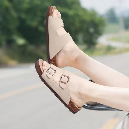 Asgard Fashion Women Clogs Slippers With Arch Support Summer Beach Shoes Classic Cork Footbed Slides Brand Double Buckle Sandals