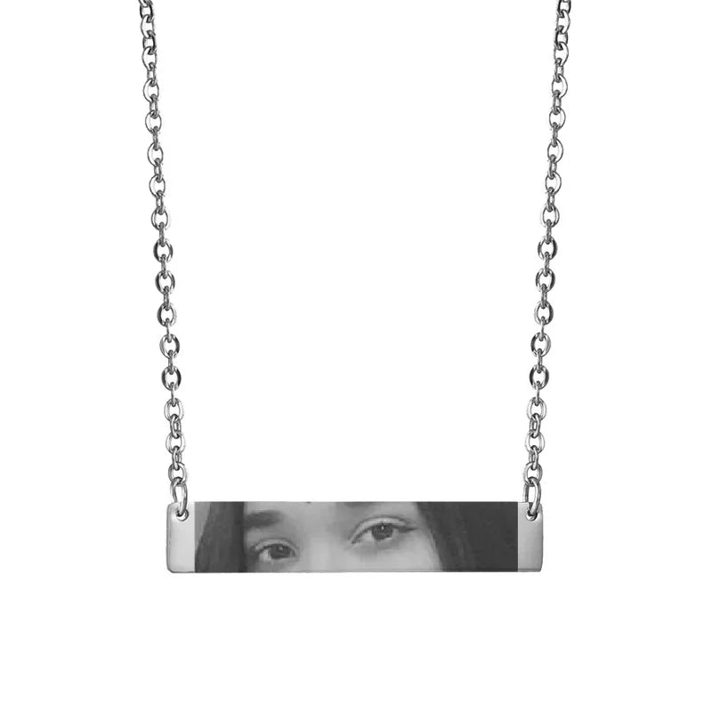 Personalized Eyes Necklace for Men Women Custom Eye Picture Pendant Necklace Engraving Name Necklaces Jewelry Gifts for Him Her