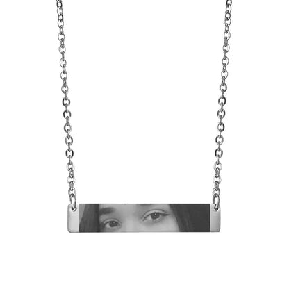 Personalized Eyes Necklace for Men Women Custom Eye Picture Pendant Necklace Engraving Name Necklaces Jewelry Gifts for Him Her