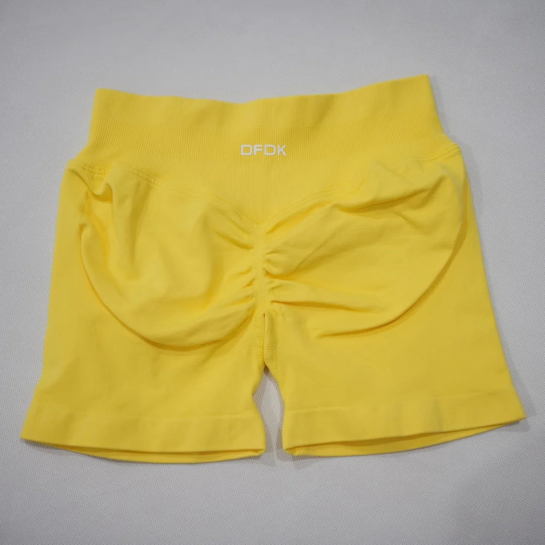DFDK 2026 New Women Scrunch Butt Yoga Shorts High Waist Hip Lifting Push Up Squat Proof Sports Shorts Gym Workout Running Fitnes