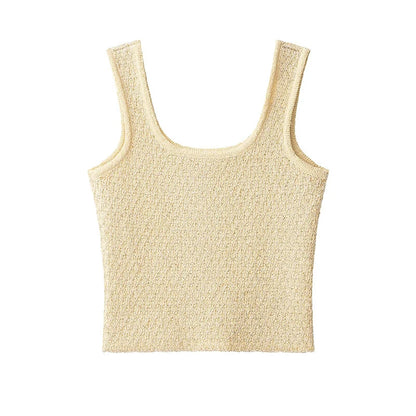 Women's Double Zipper Knit Vest Stand Collar Shoulder Pad Sleeveless Slim Cropped Sweater 2026 Autumn All-match Casual Outfits