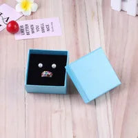 24 Square Jewelry Travel Organizer Gift Box with Black Sponge Eco Friendly Small Favors Ring Storage Box 5x5cm Cardboard Case