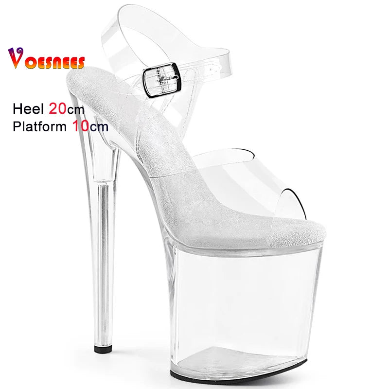 Women's Clear-Strap Platform Stiletto Sandals
