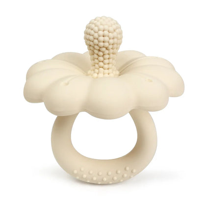 2026 Hot Sale Baby Flower Shape Teether Silicone Pacifier Teether Big Size Baby BPA Free Teether Toy