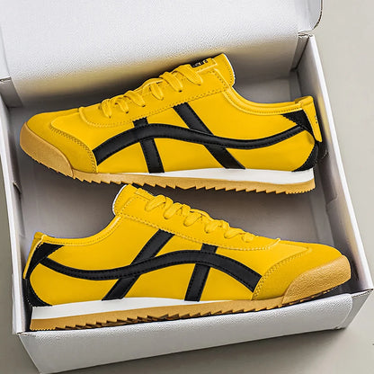 Men's Fashionable and Versatile Striped Casual Sneakers, Suitable for Daily Outings and Outdoor Hiking Wear