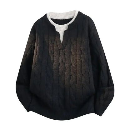 Personalized Mens Classic Comfortable Knitted Sweater Autumn Winter New Warm Long Sleeve Sweater top