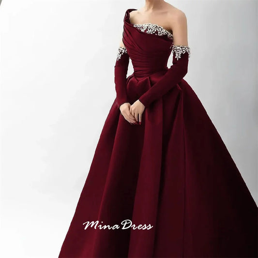 Women's Embellished Off-Shoulder Evening Gown