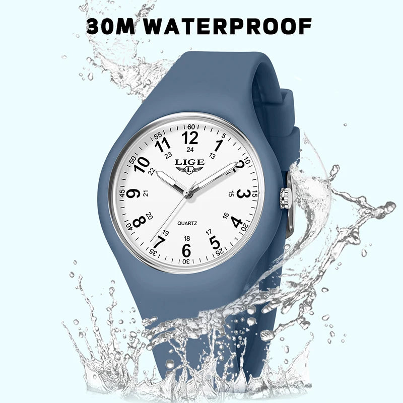 2026 LIGE Simple Mens Watches For Women Fashion Casual Quartz Wristwatches Waterproof Luminous Silicone Watch Ladies Gifts Reloj