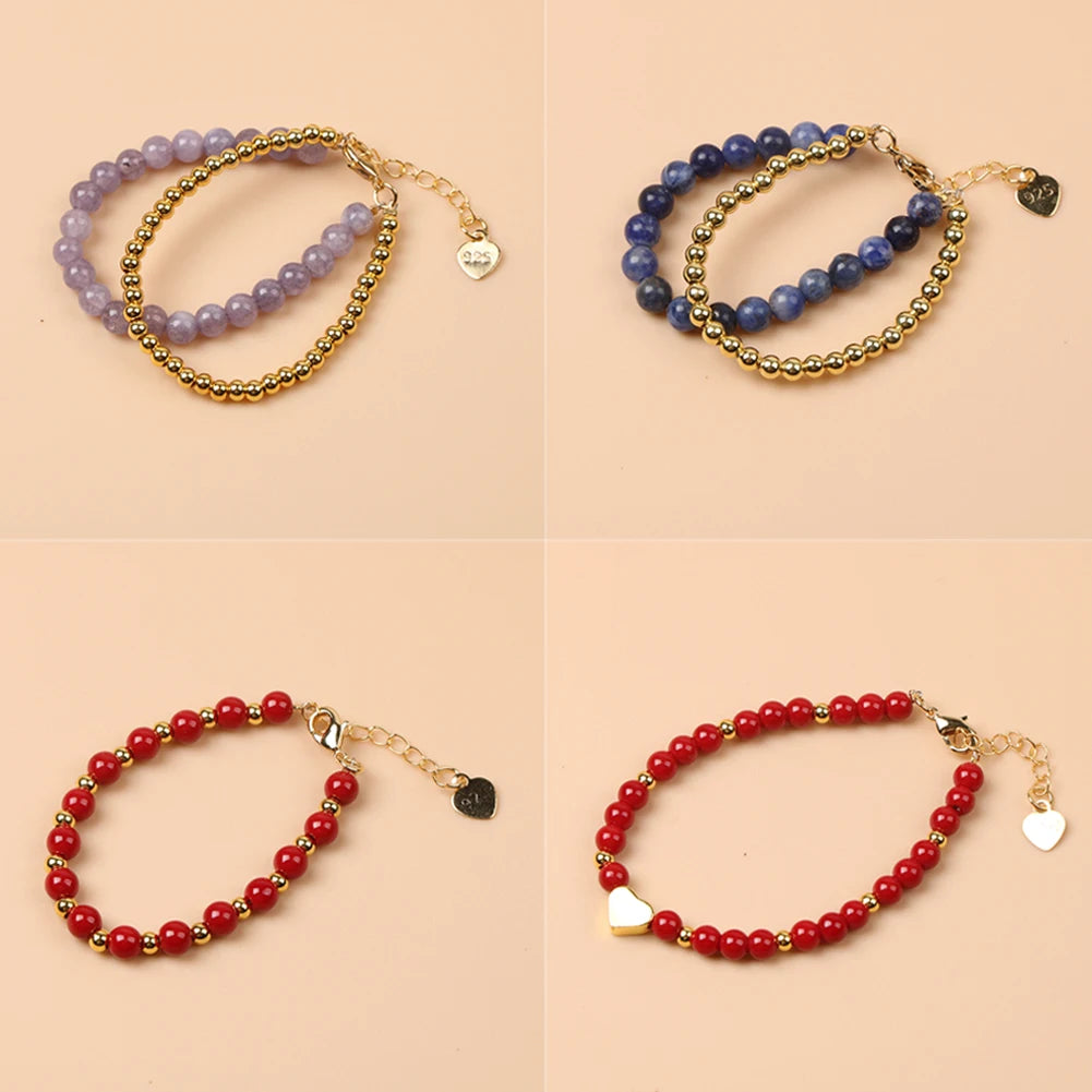 Kawaii Trendy Natural Stone Bead Bracelet Baby Girls Lobster Clasp Accessories Girls Yoga Christmas Wedding Gift Jewelry Charm