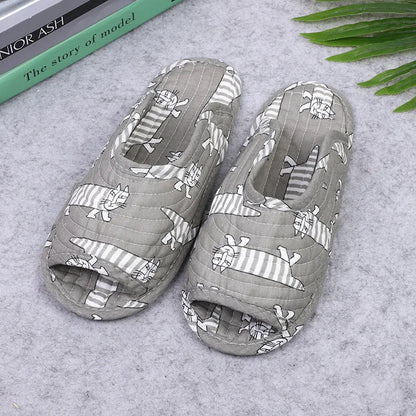 Women's indoor slippers, spring and autumn soft cotton slippers, women's retro floral home bedroom slippers