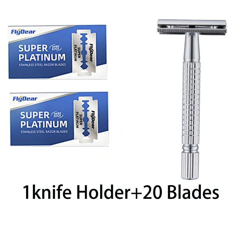 Razor Stainless Steel Double-Blade Razor Old-Fashioned Razor Manual Shaving for Men Razors for Shaving Men Razors