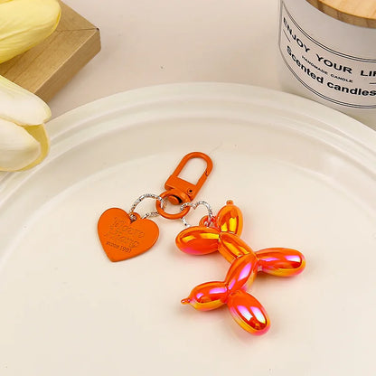 Cute Acrylic Cartoon Balloon Dog Keychains For Women Girls Bag Pendant Car Key Chains Fashion Jewelry Gift Decoration Accessory