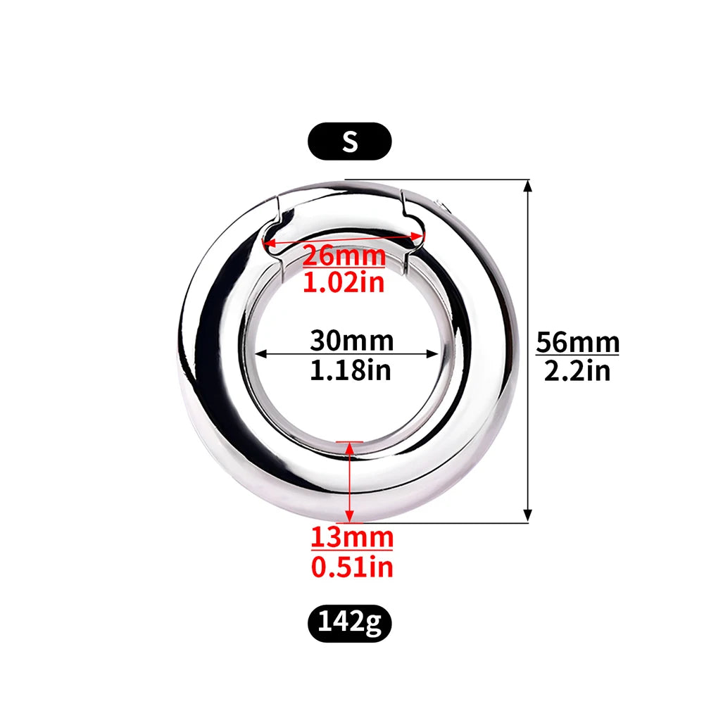 FRRK Weight Scrotal Ring Stainless Steel Ball Stretcher Metal Lock Ring Male Bondage Adult Intimate Personal Restraint Wear Toy
