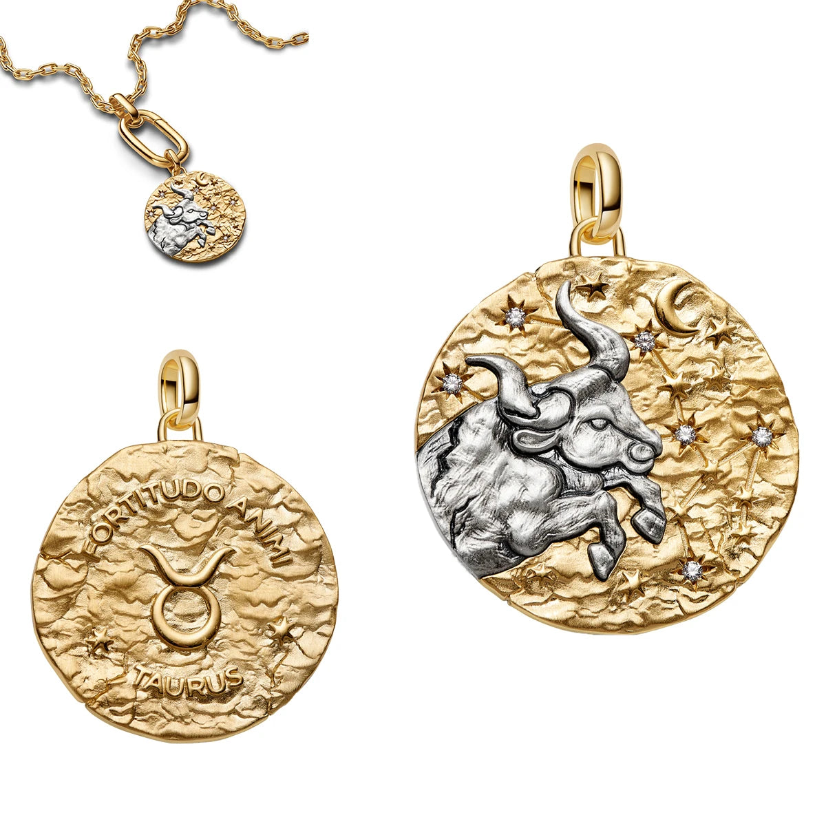 925 Sterling Silver Zodiac Coin Charms 12 Constellation Coin Pendant Crystal Lucky Amulet Beads Bracelet Necklace DIY Jewelry