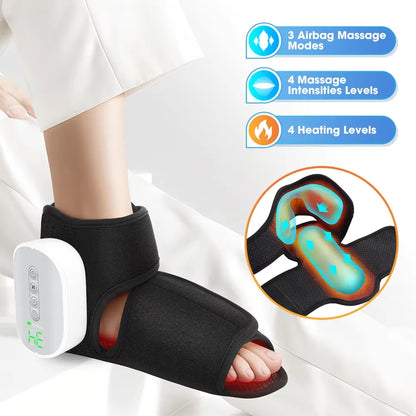 New Wireless Air Pressure Foot Massager,Electric Heating Ankle Massage,Airbag Compression,Ankle Joint Sole Muscle Relax Care
