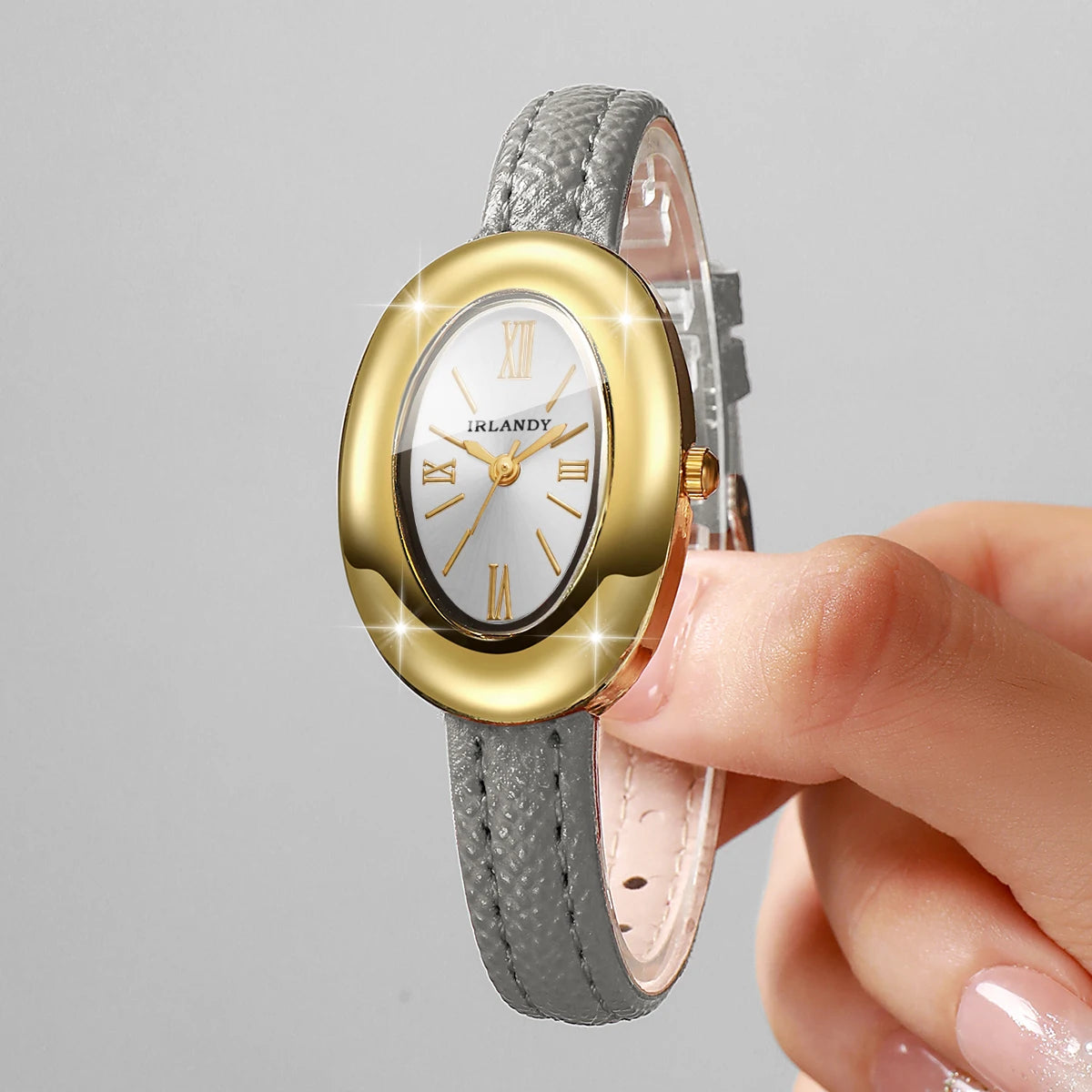 Fashion Oval Dial Women Watches Ultra-thin Leather Strap Quartz Watch for Ladies Clock Relogio Feminino Gift（Without Box）