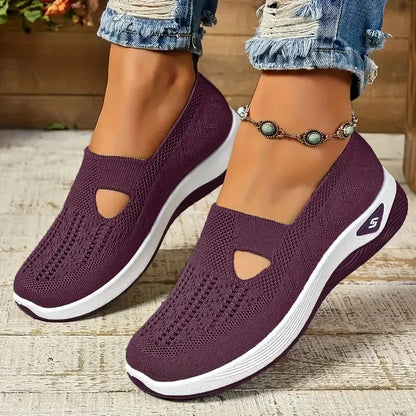 Spring Breathable Mesh Flats Shoes for Women Comfortable Slip on Casual Shoes Woman Lightweight Soft Bottom Loafers Plus Size 43