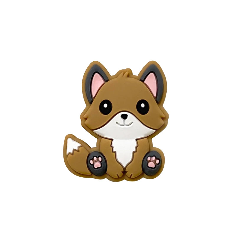 1/3/10pcs New Silicone Teether Cartoon  Squirrel Head Animal Food Grade DIY Baby Teething Teether Toy Accessories Ring