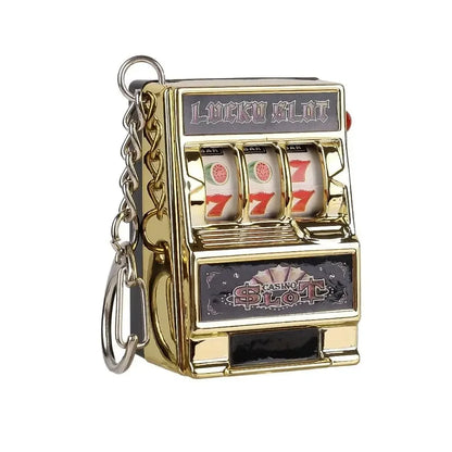 Mini Gambling Slot Machine Key Chains Creative Arcade Pocket Fruit Lucky Jackpot Gadget Antistress  Funny Games Keychain Ring