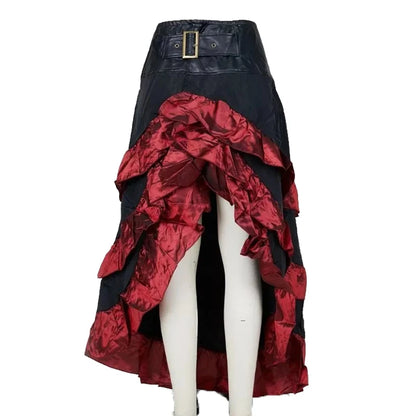Pirate Buccaneer Costume Tops Shirt Skirt Bustle Skirt Victorian Halloween Women Punk Renaissance Burlesque High Low Steampunk