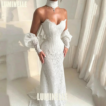 Customized Wedding Party Dresses Elegant Black Lace Formal Occasion Halter Bubble Sleeve Sheath Sexy Cocktail Dress for Women