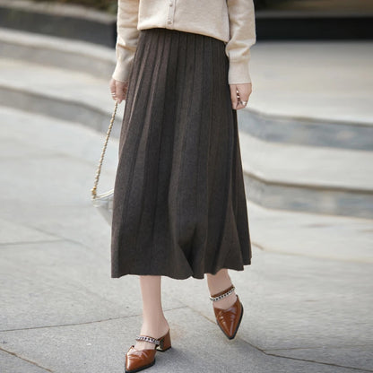 Autumn And Winter New 100% Pure Wool Hip Skirt Fashion Sexy Slim Skirt High Waist Cashmere Knit Skirt