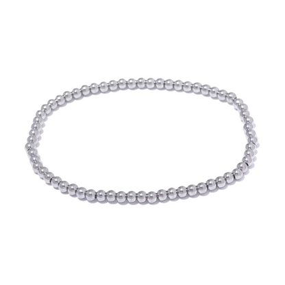 Yhpup 3/4/5/6 MM Stainless Steel Beads Daily Handmade Elastic Bracelet Bangle Waterproof Wrist Wholesale Gold Color Jewelry Men