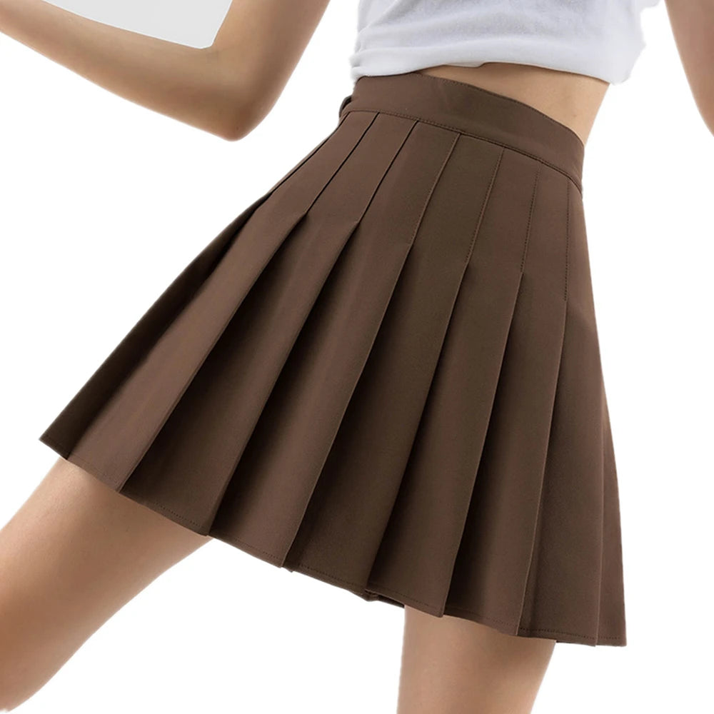 Harajuku Short Skirt New Korean Women Zipper High Waist School Girl Pleated Plaid Sexy Mini Preppy Style Falda Sexy Mujer