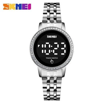 SKMEI 1669 Diamond Waterproof Ladies Wristwatches Simple Date Time Watches For Female reloj mujer Digital LED Touch Women Watch