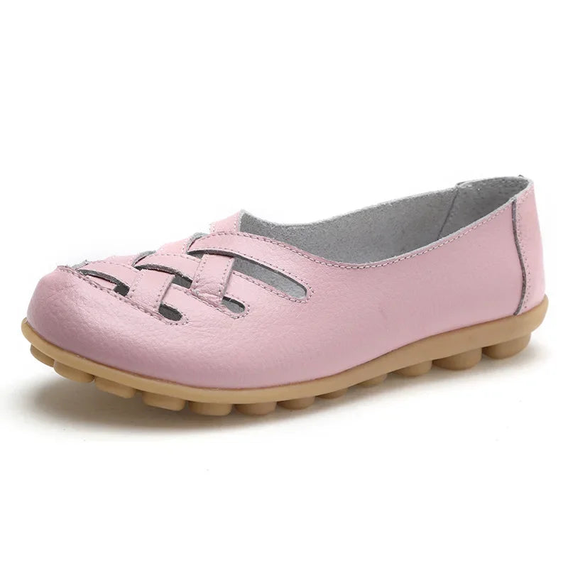 Women Shoes Summer Slip On Leather Casual Shoes Woman 2026 Loafers Women's Ballet Flats Women Moccasins Flat Shoes Female