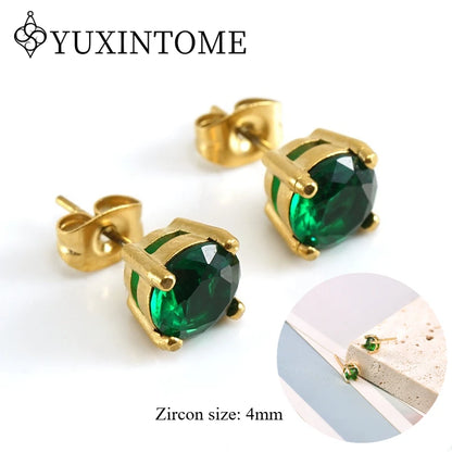 925 Sterling Silver Ear needles Crystal Zircon Small studs Earrings for Women gold-plated round Piercing Earrings New in 2022