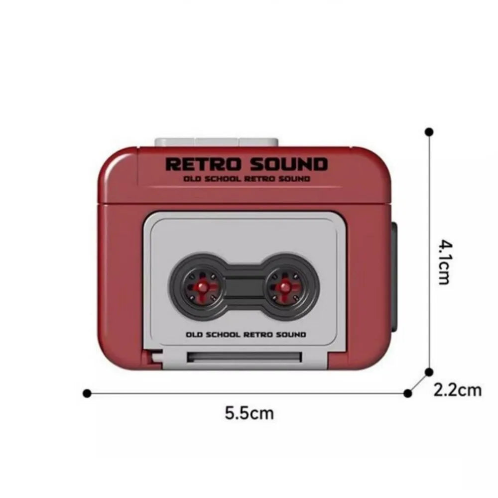 1/2Pcs Retro Recorder Keychain 15S Recorder Cassette Tape Keyring Student Bag Pendant Couple Friends Gift