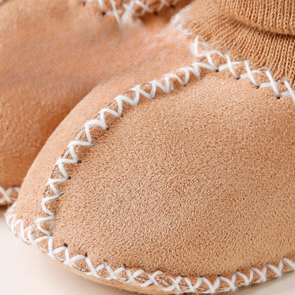 Baby Suede Leather Thick Shoes Infants Winter Plush Warm Booties Fur Girls Booties Unisex Sheepskin Kids Boy Floor First Walkers
