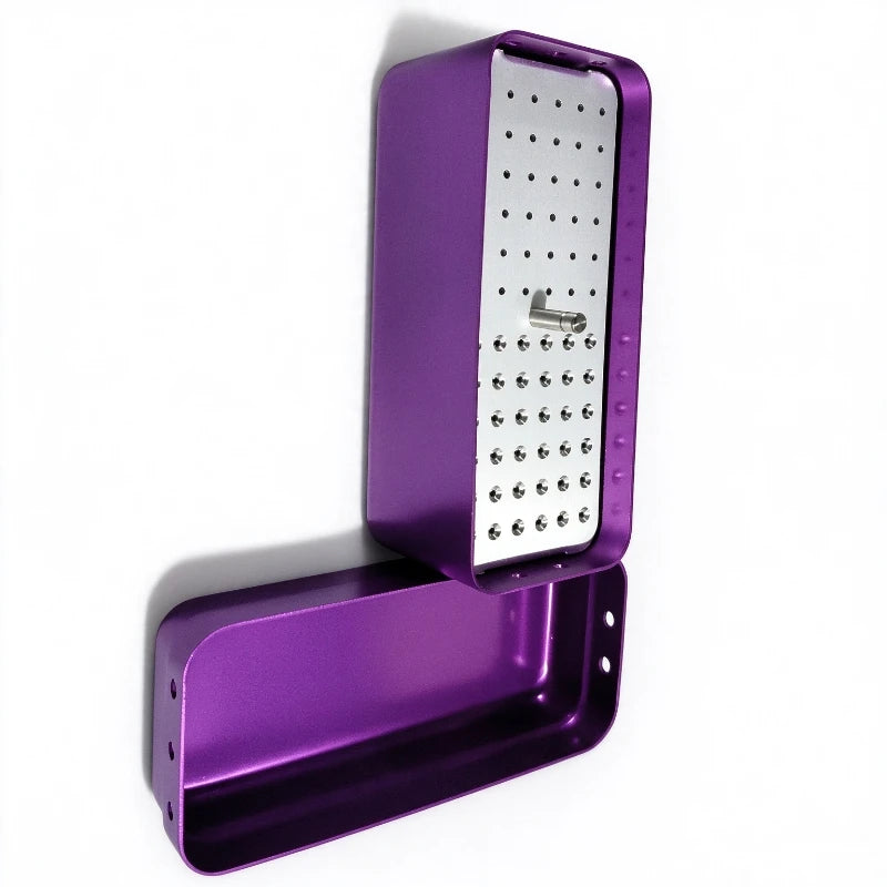 1Pc Dental Aluminium Endo Files Holder Box Aluminium 72 Hole Autoclave Sterilizer Case
