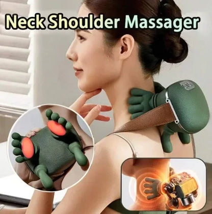 2026 Upgraded Portable Neck Shoulder Massager USB Rechargeable Lithium Battery Powered Deep Tissue Massage Device For Pain Relie