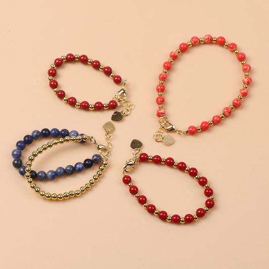 Kawaii Trendy Natural Stone Bead Bracelet Baby Girls Lobster Clasp Accessories Girls Yoga Christmas Wedding Gift Jewelry Charm