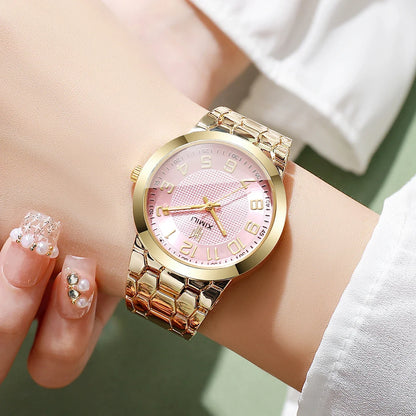 Fashion Arabic Dial Women Watches Golden Bracelet Strap Ladies Quartz Wristwatches Relogio Feminino Girl Clock Gift（Without Box）