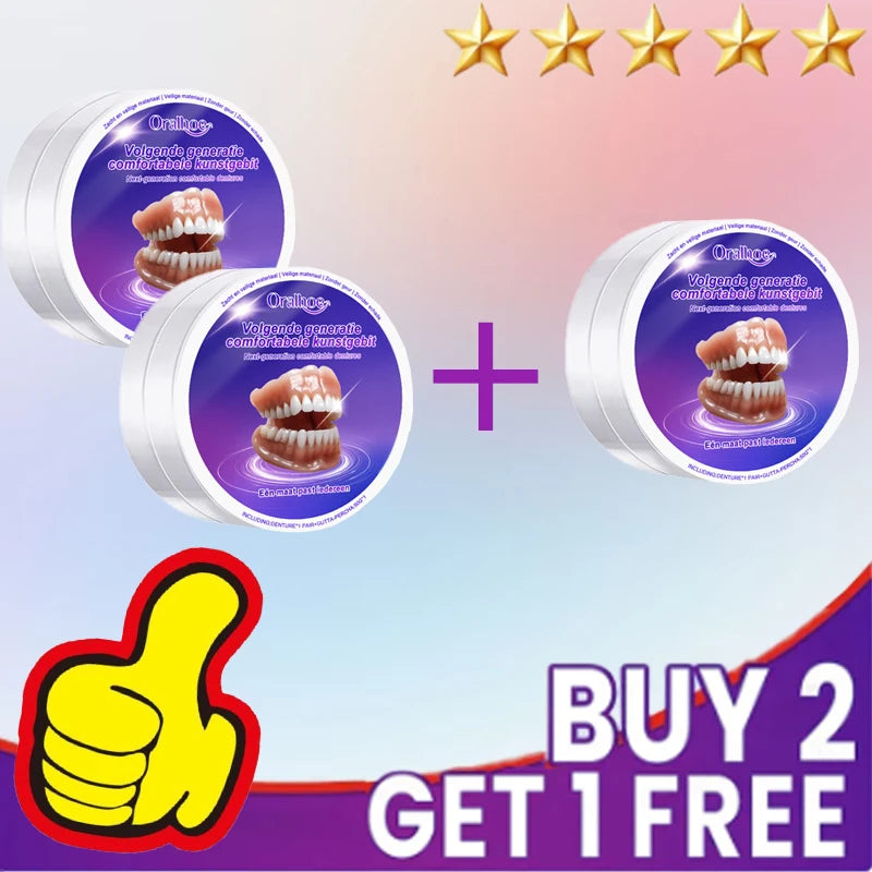 Flexible Silicone False Teeth Kit Comfortable Fit Secure Hold Realistic Appearance Upper Lower Dental Plate Replacement Dentures