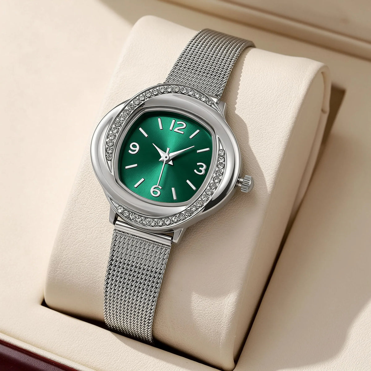 Casual Fashion Alloy Mesh Temperament Women Ladies Luxury Quartz Watches Anniversary Gift