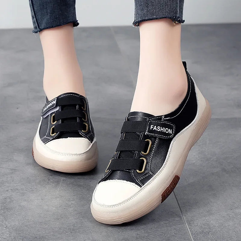 Women's Stitched Strap-Fastening Casual Shoes