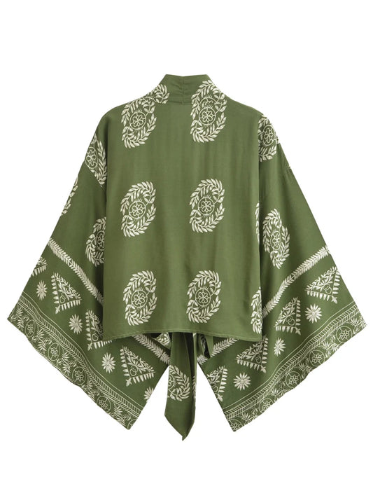 Women's Printed Kimono-Style Cover-Up