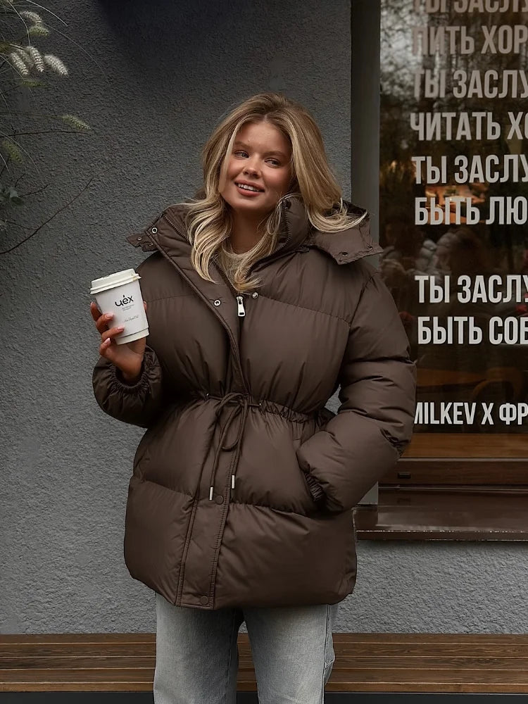 Women's Hooded Drawstring-Waist Jacket