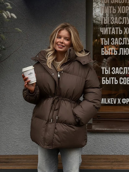 Women's Hooded Drawstring-Waist Jacket