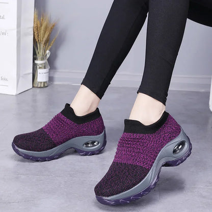 Summer Women Sneakers Thin Woven Mesh Breathable Casual Shoes 2025 New Hiking Thick Soled Shoes for Women Zapatillas De Mujer